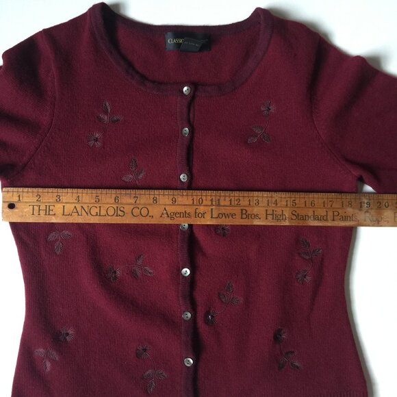 Classiques Entier sweater cardigan wool embroidery vintage holiday - Picture 6 of 7